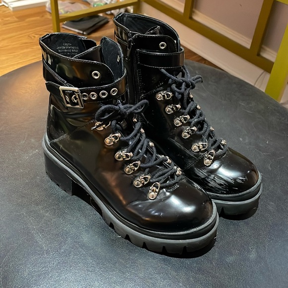 Jeffrey Campbell Czech Patent Leather Combat Boots - Picture 2 of 6